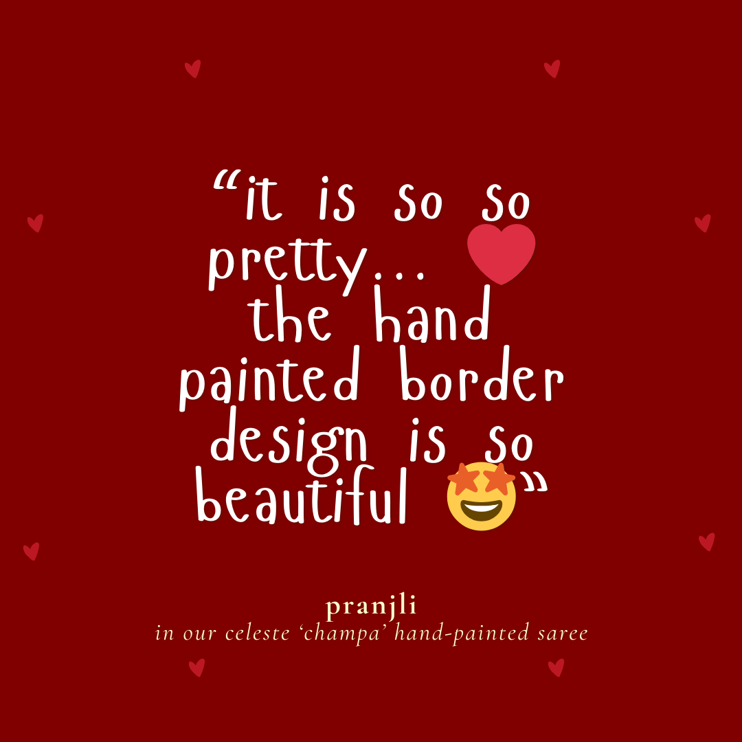 hand painted saree in pure organza silk by noor by hansa in blue colour paired with a pure cotton blouse piece, shells on the pallu customer review