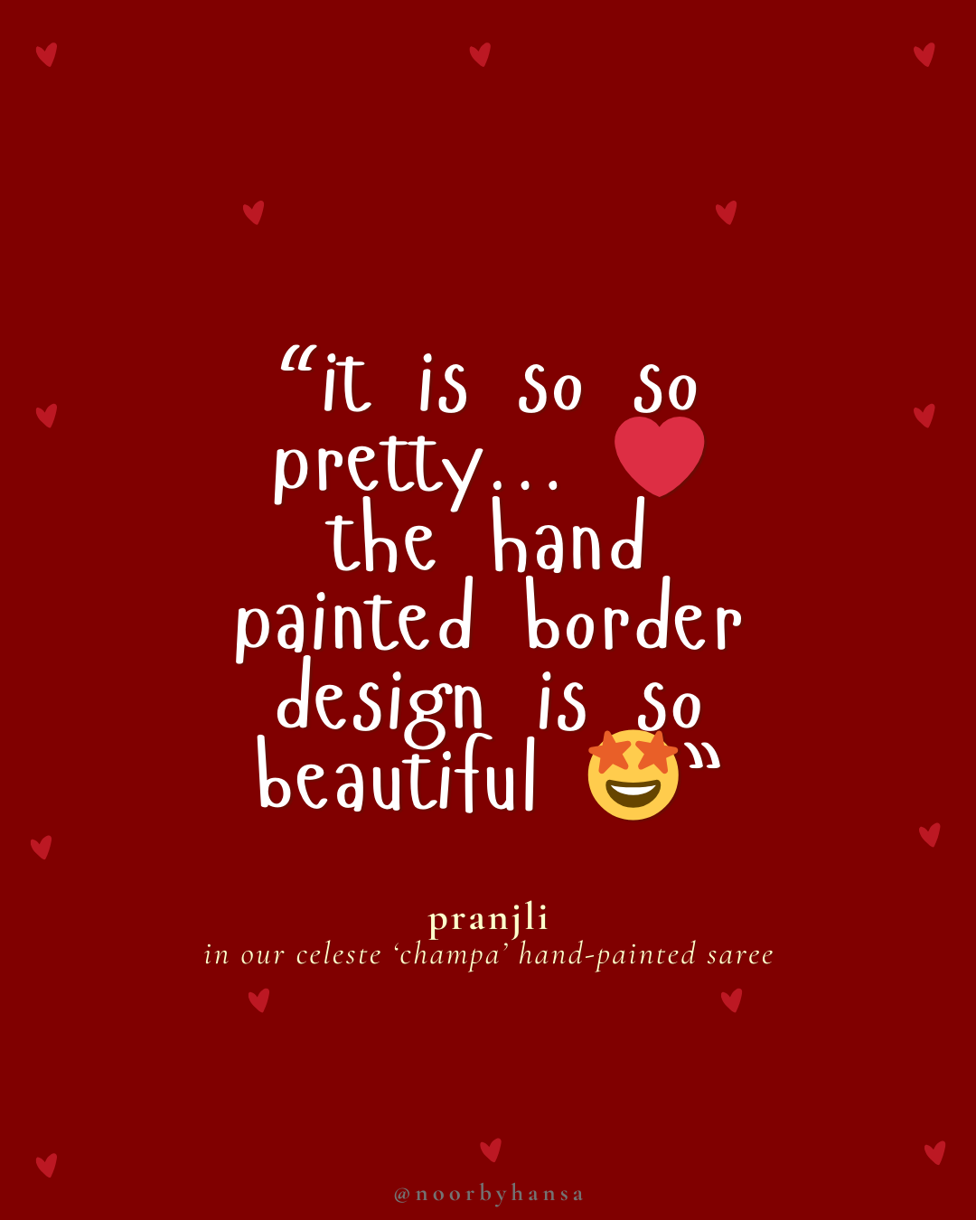 hand painted saree in pure organza silk by noor by hansa in blue colour paired with a pure cotton blouse piece, shells on the pallu customer review