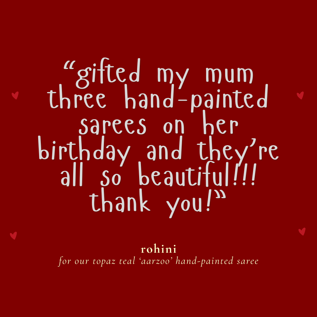 hand painted saree in pure organza silk by noor by hansa in teal colour paired with a pure cotton blouse piece, shells on the pallu