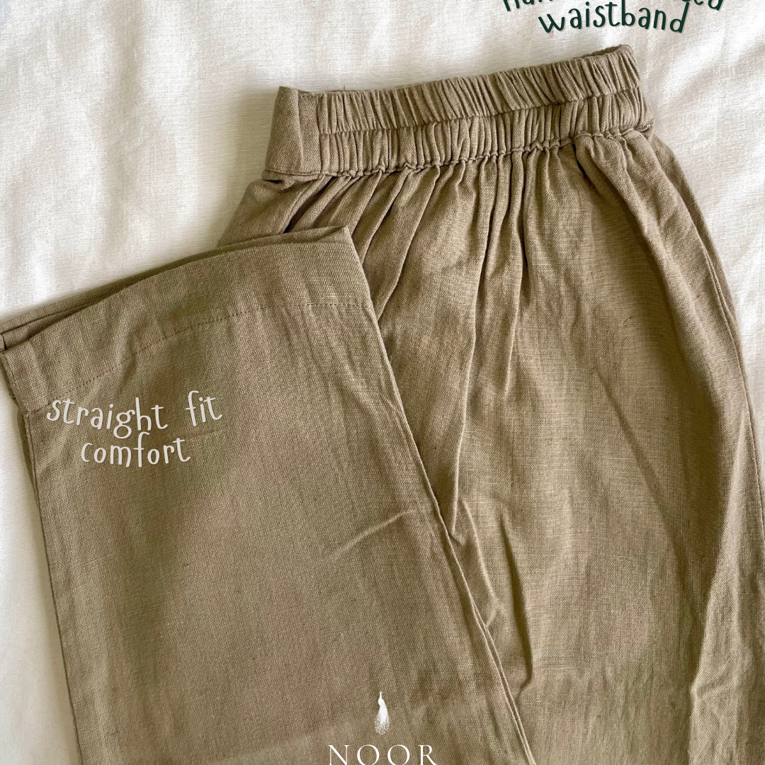 grey cotton linen noor by hansa kurta co-ord set, crafted from a luxe linen-cotton blend that feels as good as it looks. available in five vibrant colours, this playful set is perfect for office wear or a day full of running errands