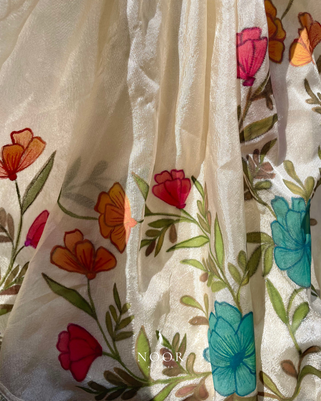 hand painted dupatta in tissue by noor by hansa