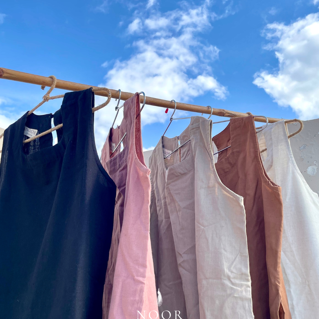 linen sleeveless kurtas noor by hansa crafted from a luxe linen-cotton blend that feels as good as it looks. available in five vibrant colours, these would become your wardrobe staples