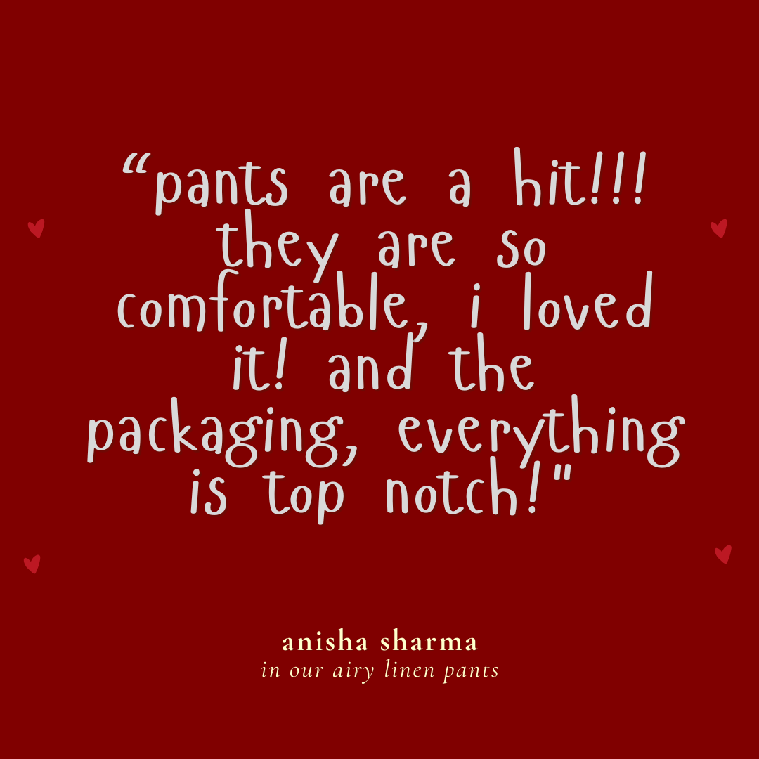 linen straight fit pants noor by hansa rose pink black brown grey ecru white crafted from a luxe linen-cotton blend that feels as good as it looks. available in five vibrant colours, they're really made for the indian body type - no more fitting into what was not made for us!
style tip pair these pants with linen shirts, cotton kurtas or basic tank tops for a chic look on a busy day!