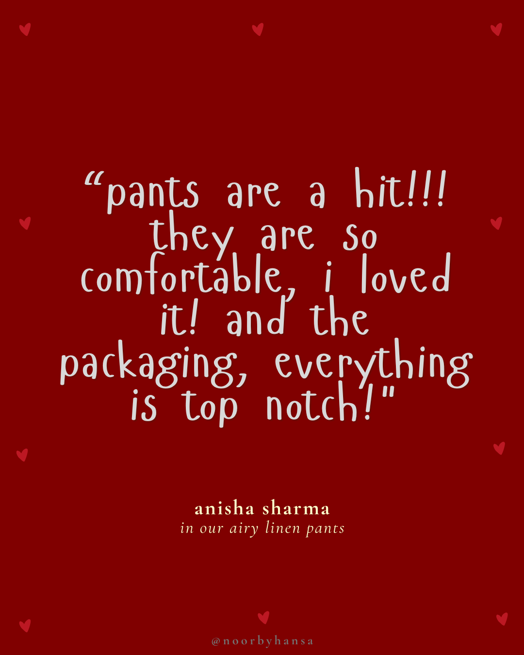 linen straight fit pants noor by hansa rose pink black brown grey ecru white crafted from a luxe linen-cotton blend that feels as good as it looks. available in five vibrant colours, they're really made for the indian body type - no more fitting into what was not made for us!
style tip pair these pants with linen shirts, cotton kurtas or basic tank tops for a chic look on a busy day!