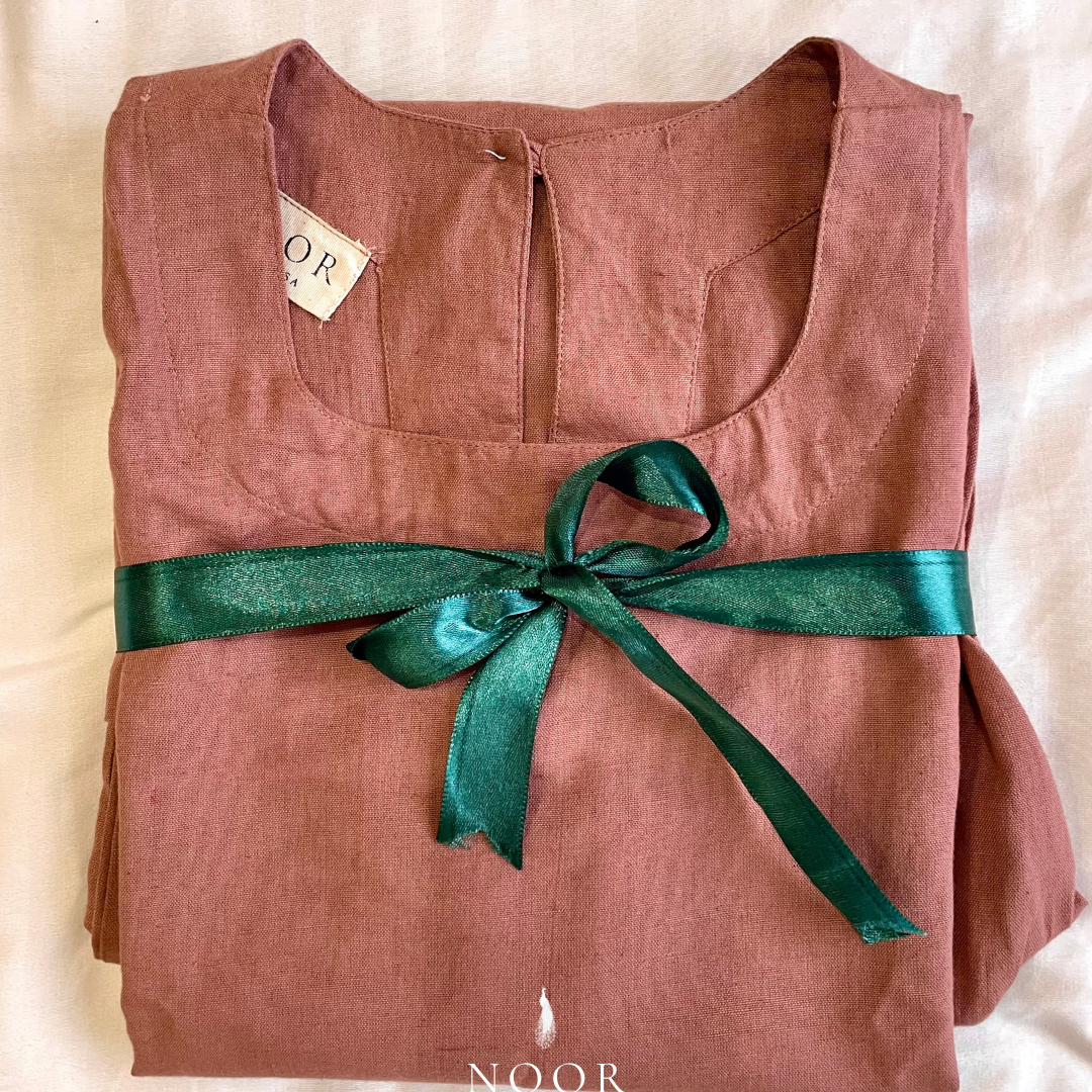 rose cotton linen noor by hansa kurta co-ord set, crafted from a luxe linen-cotton blend that feels as good as it looks. available in five vibrant colours, this playful set is perfect for office wear or a day full of running errands