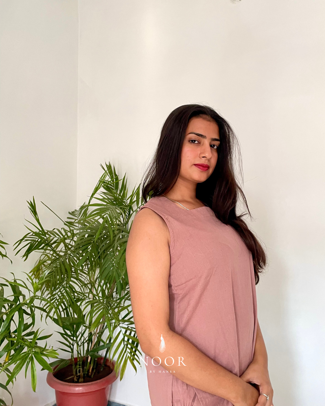 rose cotton linen noor by hansa kurta co-ord set, crafted from a luxe linen-cotton blend that feels as good as it looks. available in five vibrant colours, this playful set is perfect for office wear or a day full of running errands