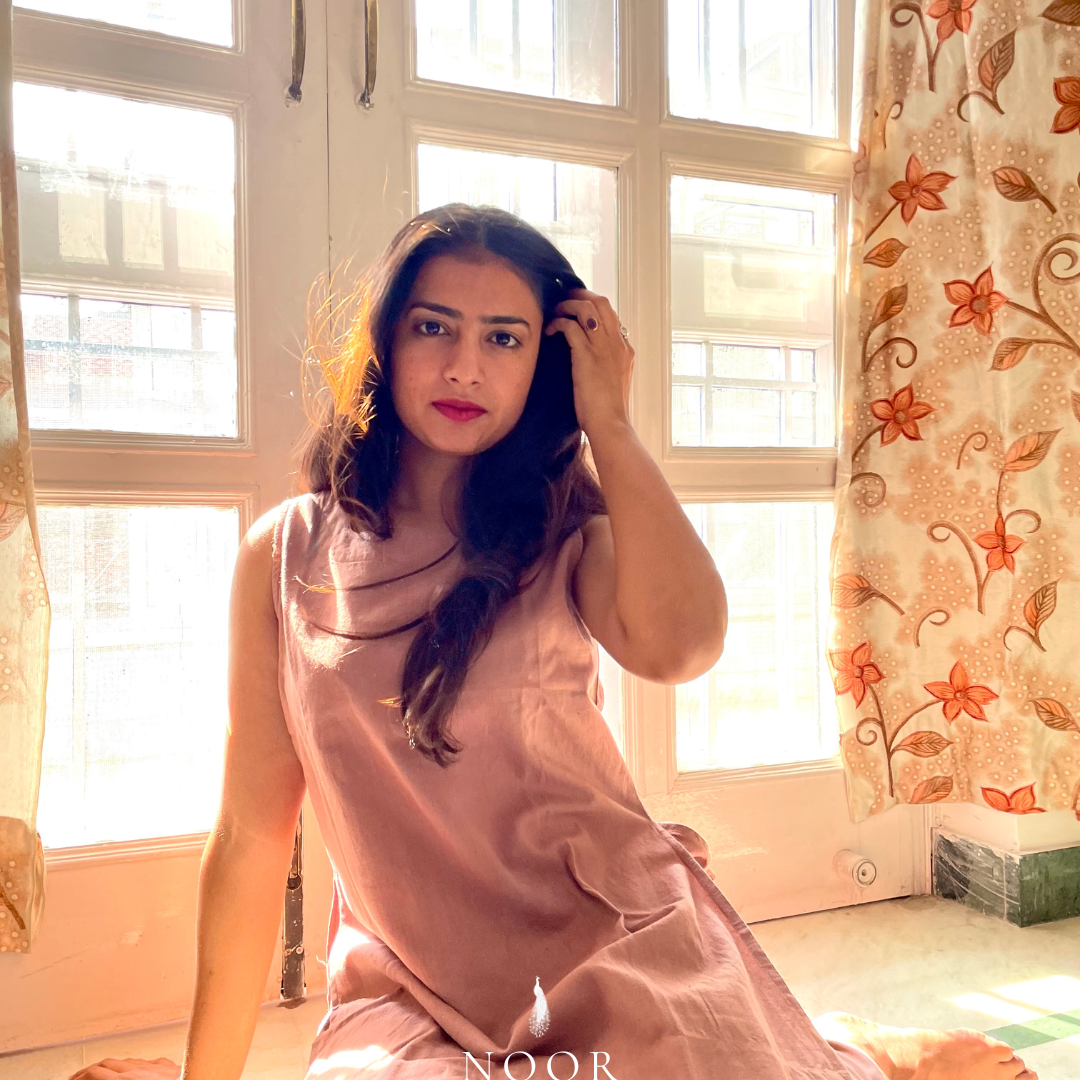 rose cotton linen noor by hansa kurta co-ord set, crafted from a luxe linen-cotton blend that feels as good as it looks. available in five vibrant colours, this playful set is perfect for office wear or a day full of running errands