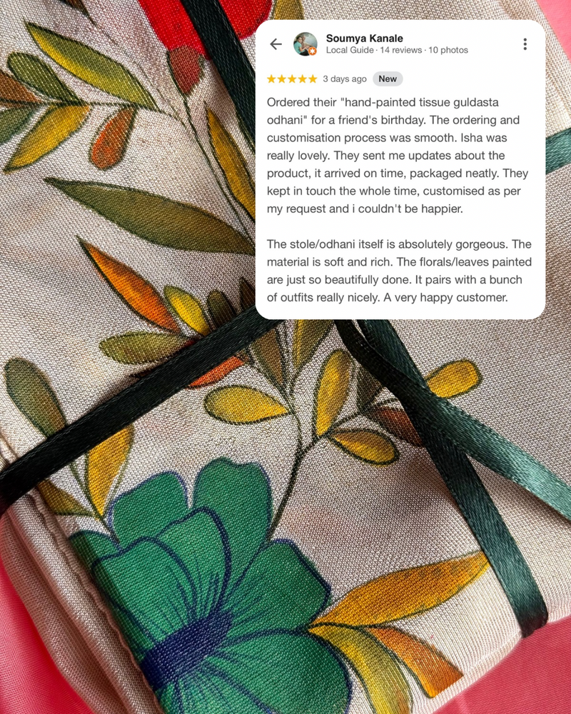 hand painted tissue 'guldasta' odhani