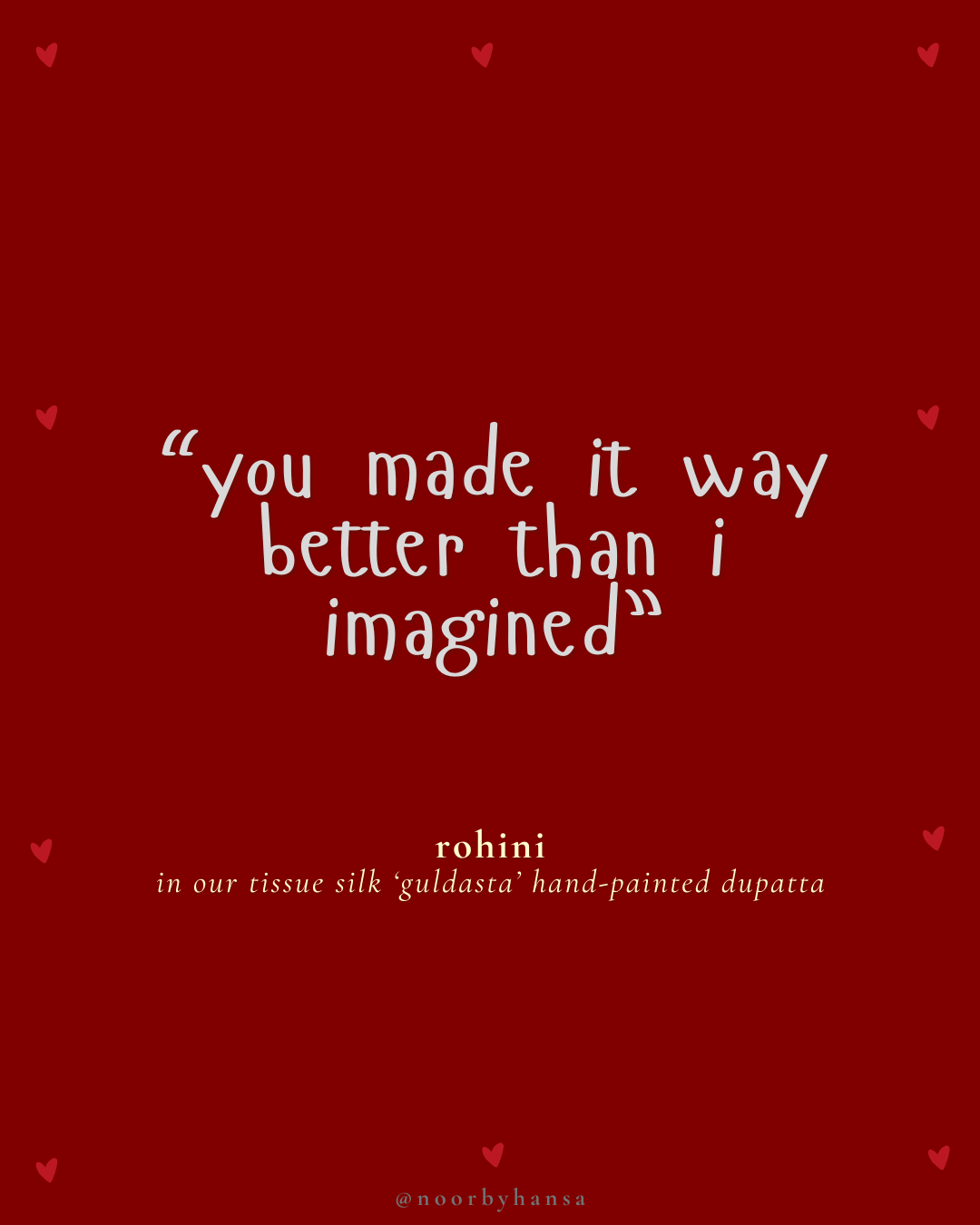 hand painted dupatta in tissue by noor by hansa / customer review