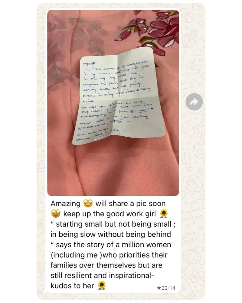 deep pink hand painted 'gulbaag' organza silk saree