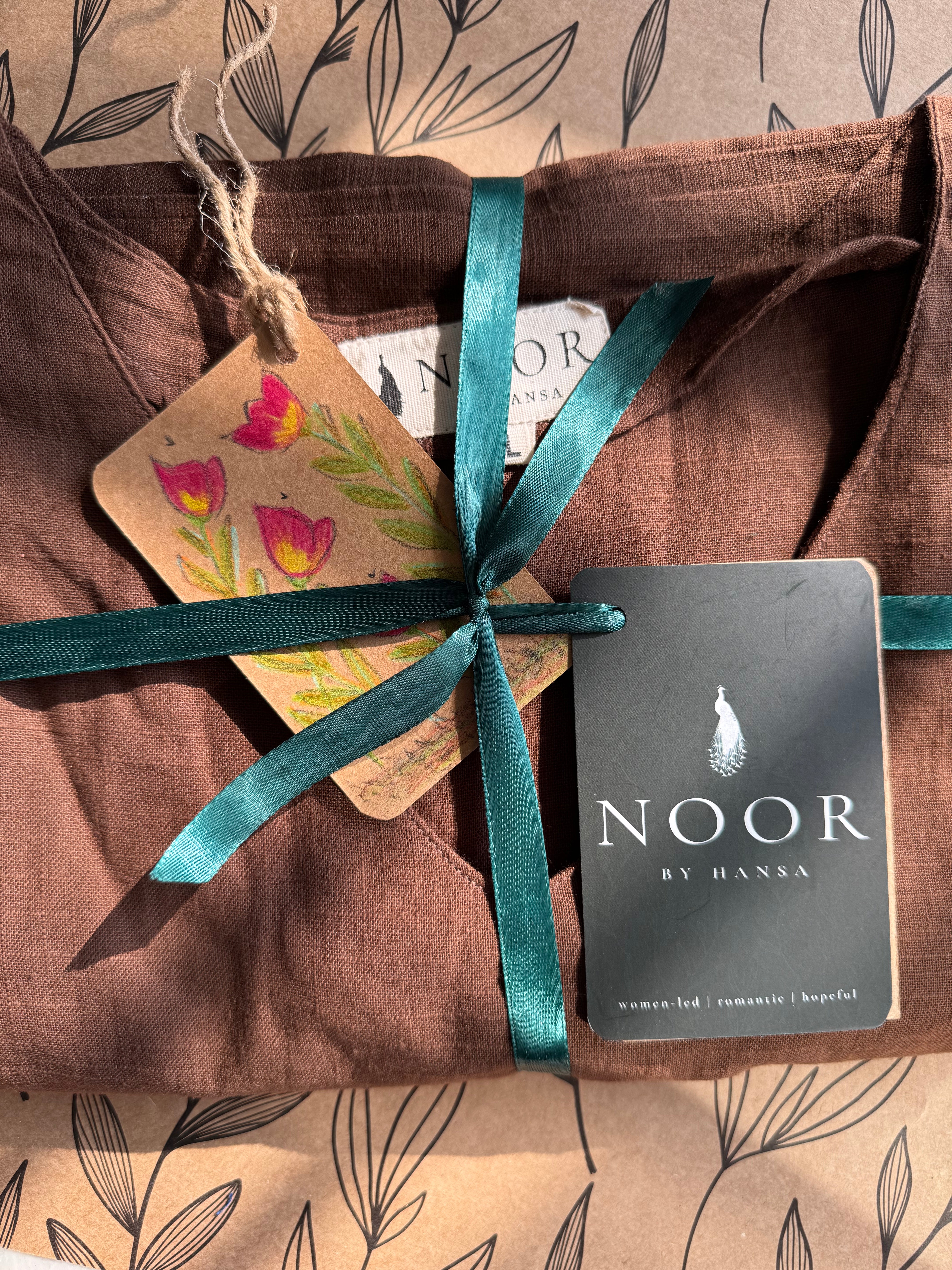 coffee brown cotton noor by hansa v-neck co-ord set that’s as comfy as your favourite loungewear but sharp enough for the office! hand-made from an ultra-soft cotton blend, it stays vibrant wash after wash with zero colour bleeding. perfect for those days when you want to feel cozy and look effortlessly chic!