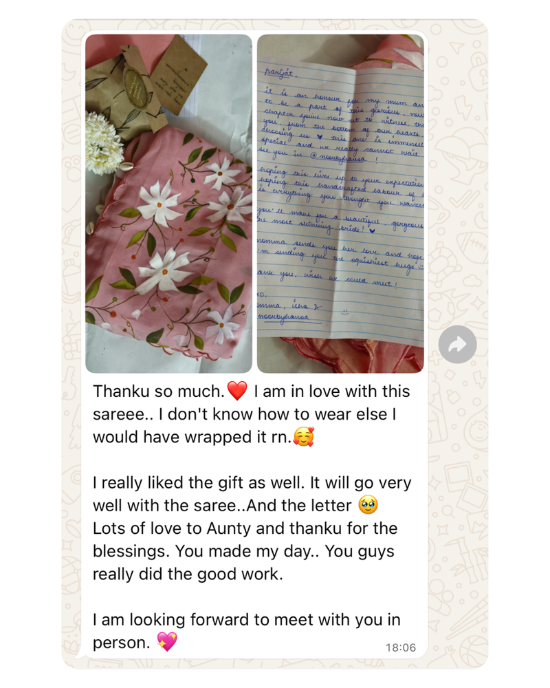 deep pink hand painted 'gulbaag' organza silk saree