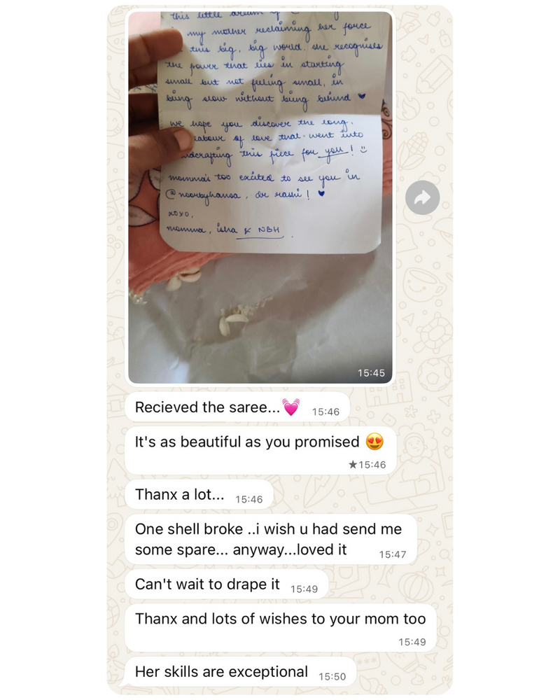 celeste hand painted 'champa' organza silk saree