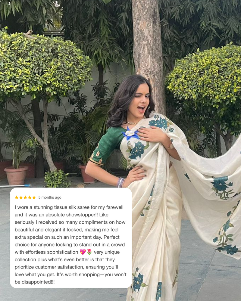 hand painted tissue 'nayaab' saree