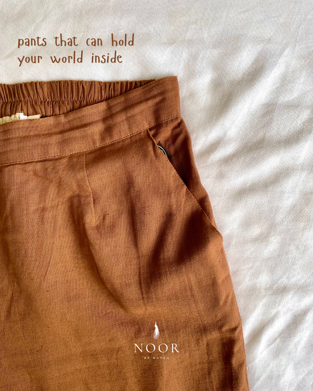 linen straight fit pants noor by hansa rose pink black brown grey ecru white crafted from a luxe linen-cotton blend that feels as good as it looks. available in five vibrant colours, they're really made for the indian body type - no more fitting into what was not made for us!

style tip pair these pants with linen shirts, cotton kurtas or basic tank tops for a chic look on a busy day!