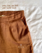 linen straight fit pants noor by hansa rose pink black brown grey ecru white crafted from a luxe linen-cotton blend that feels as good as it looks. available in five vibrant colours, they're really made for the indian body type - no more fitting into what was not made for us!

style tip pair these pants with linen shirts, cotton kurtas or basic tank tops for a chic look on a busy day!