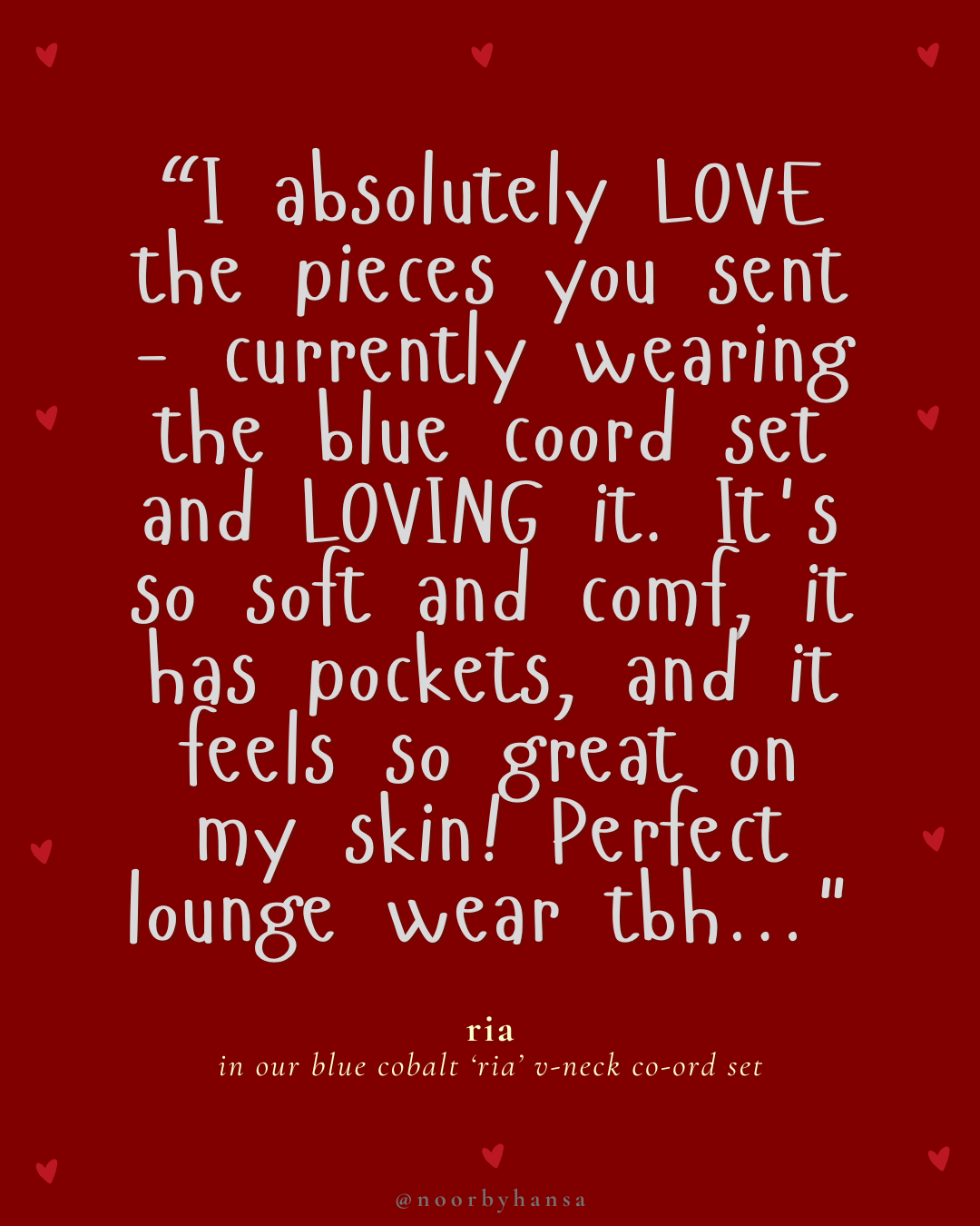 blue cotton noor by hansa v-neck co-ord set that’s as comfy as your favourite loungewear but sharp enough for the office! hand-made from an ultra-soft cotton blend, it stays vibrant wash after wash with zero colour bleeding. perfect for those days when you want to feel cozy and look effortlessly chic!